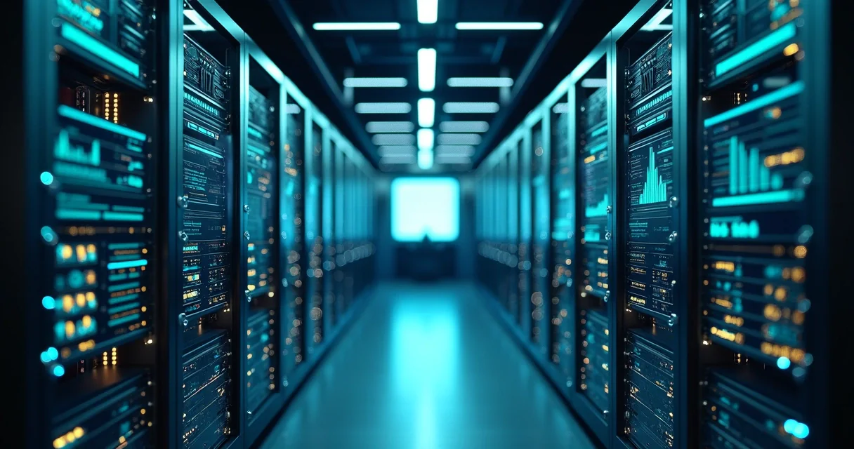 Servidores conectados centralizando dados SaaS